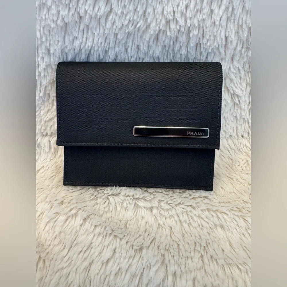 EUC PRADA Vintage Unisex Nylon Compact Wallet & Key Holder